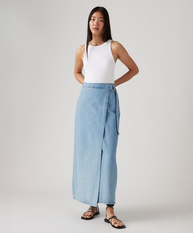 Falda Column Wrap Skirt Para Mujer