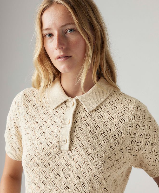 Buzo Lavender Pointelle Polo Para Mujer
