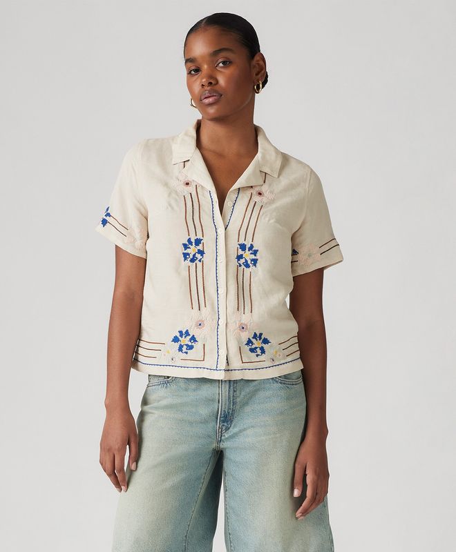 Camisa Manga Corta Sonny Novelty Camp Shirt Para Mujer