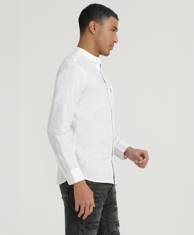 Camisa Manga Larga Banded Collar 1 Pkt Para Hombre