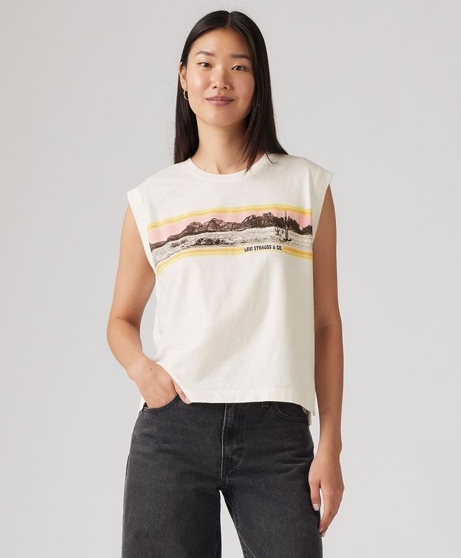 Camiseta Manga Sisa Gr Boxy Tank Para Mujer