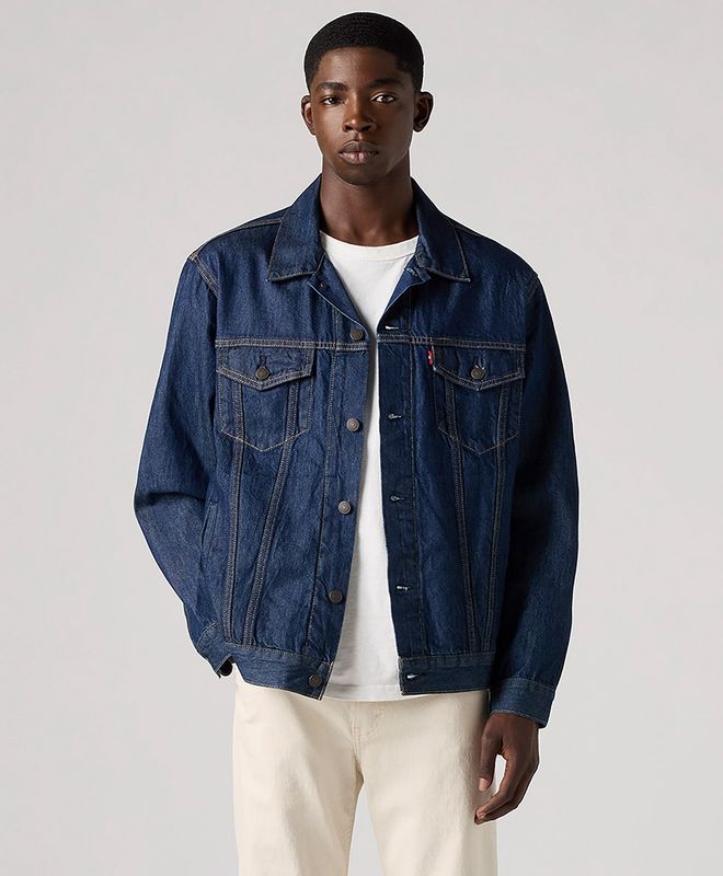 Chaqueta Relaxed Fit Trucker Para Hombre