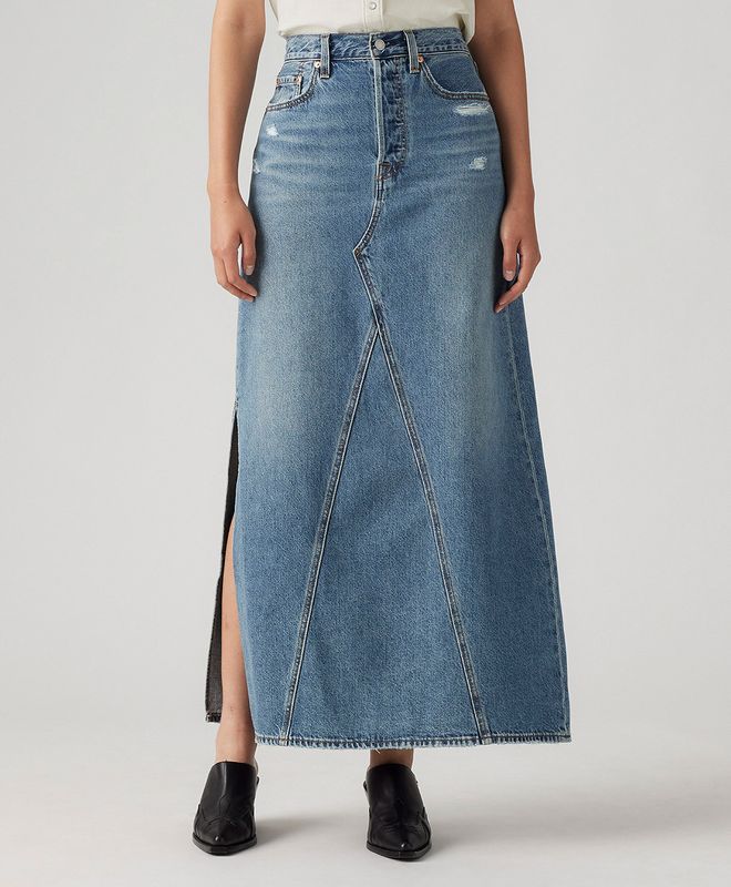 Falda Iconic Long Skirt W/Slit Para Mujer