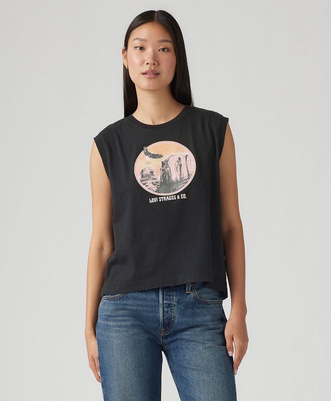Camiseta Manga Sisa Gr Boxy Tank Para Mujer