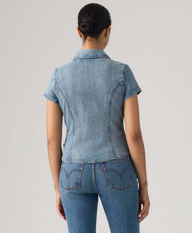 Camisa Manga Corta Shaped Denim Levi's® Para Mujer